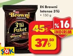 ETİ BROWNİ INTENSE 3'LÜ 150 G ETİ BROWNİ INTENSE 3'LÜ 150 G